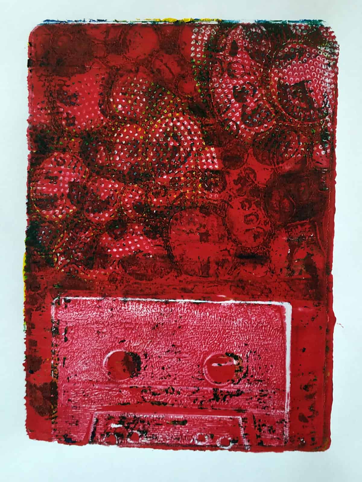 Audio Files_001, acrylic on paper, 2024, 12,7x17,78cm. Private Collection