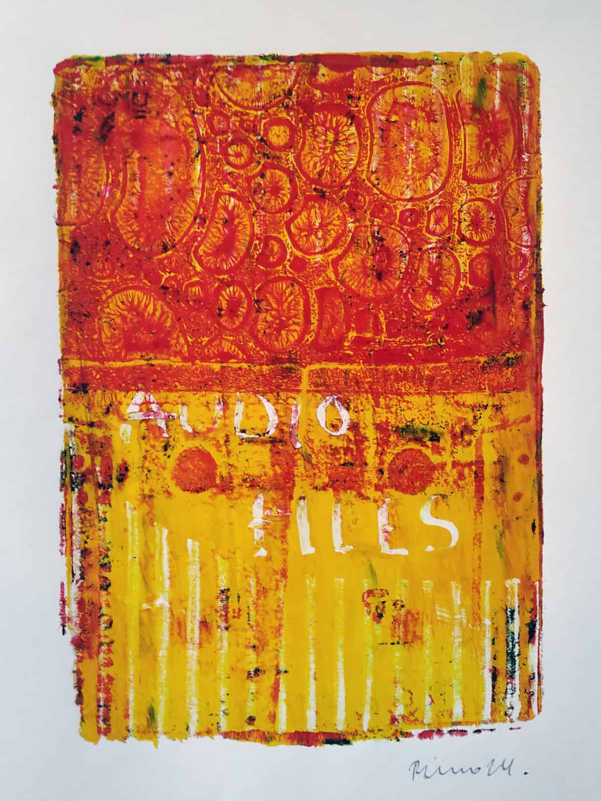 Audio Files_002, acrylic on paper, 2024, 12,7x17,78cm. Private Collection