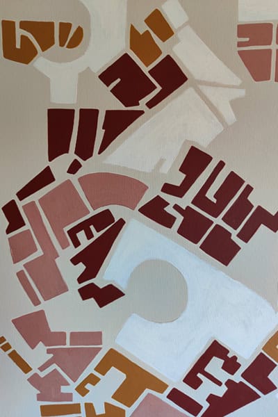 (Pormenor) Cartografias Mentais 2025, acrílico s/ tela, 100x140cm. Colecção Privada